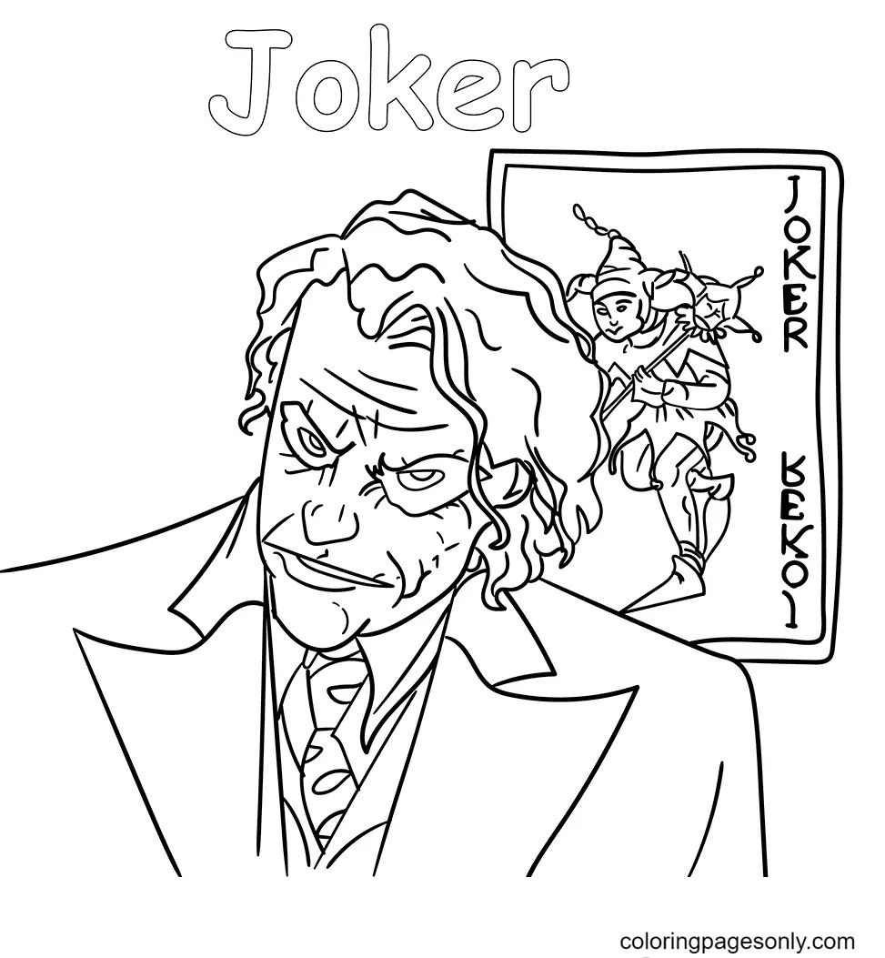 Çocuklar İçin Joker Boyama Sayfaları 