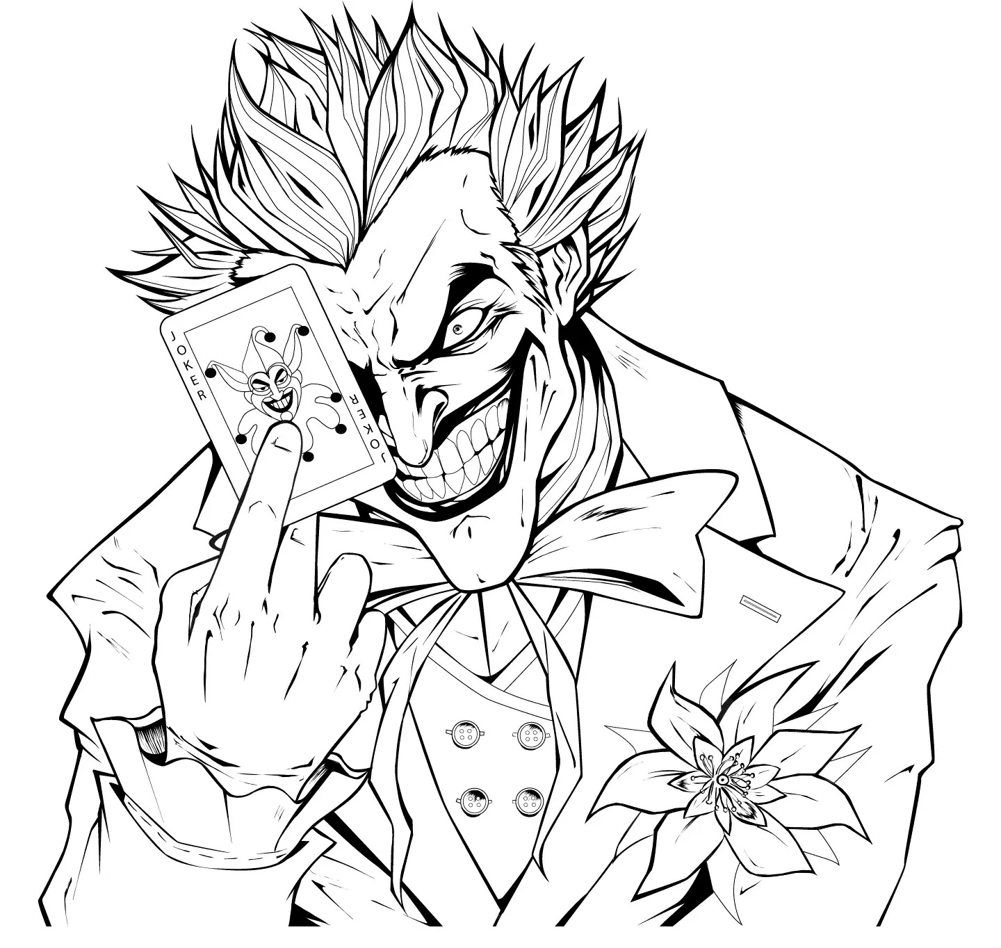 Çocuklar İçin Joker Boyama Sayfaları 