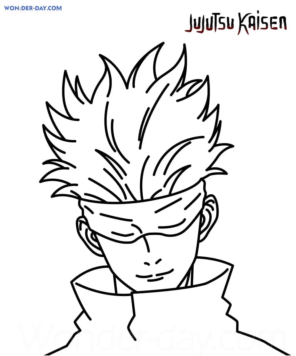 Çocuklar İçin Jujutsu Kaisen Boyama Sayfaları 