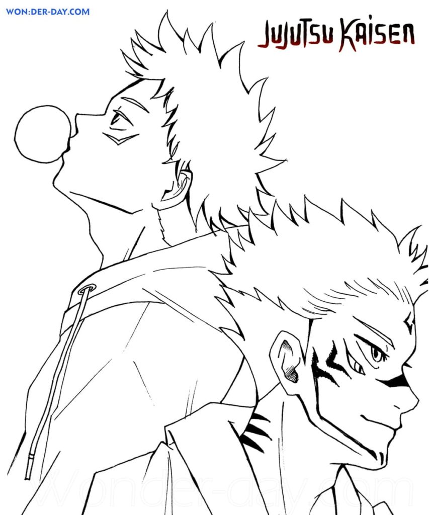 Çocuklar İçin Jujutsu Kaisen Boyama Sayfaları 