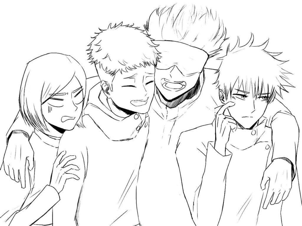 Çocuklar İçin Jujutsu Kaisen Boyama Sayfaları 