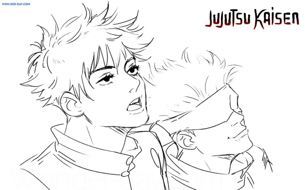 Çocuklar İçin Jujutsu Kaisen Boyama Sayfaları 