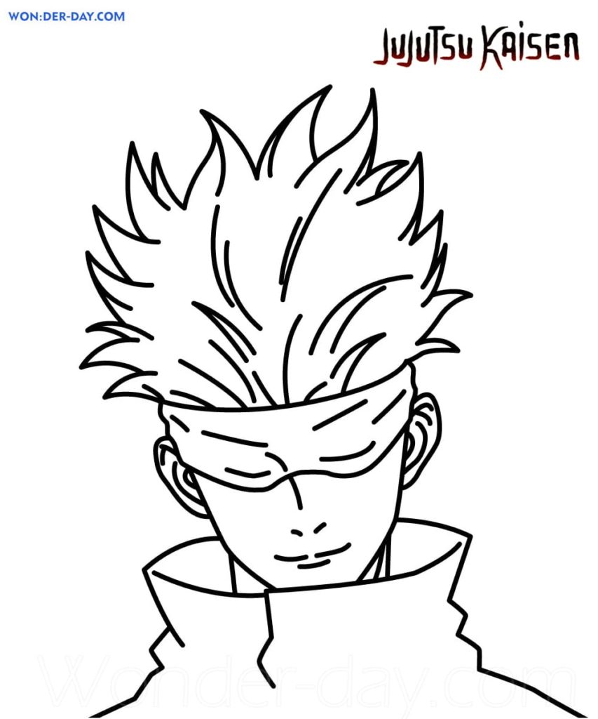 Çocuklar İçin Jujutsu Kaisen Boyama Sayfaları 