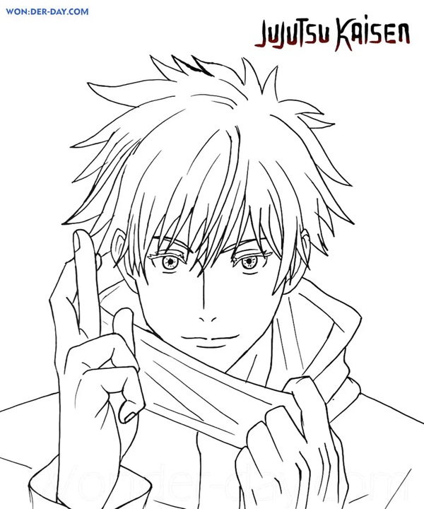 Çocuklar İçin Jujutsu Kaisen Boyama Sayfaları 