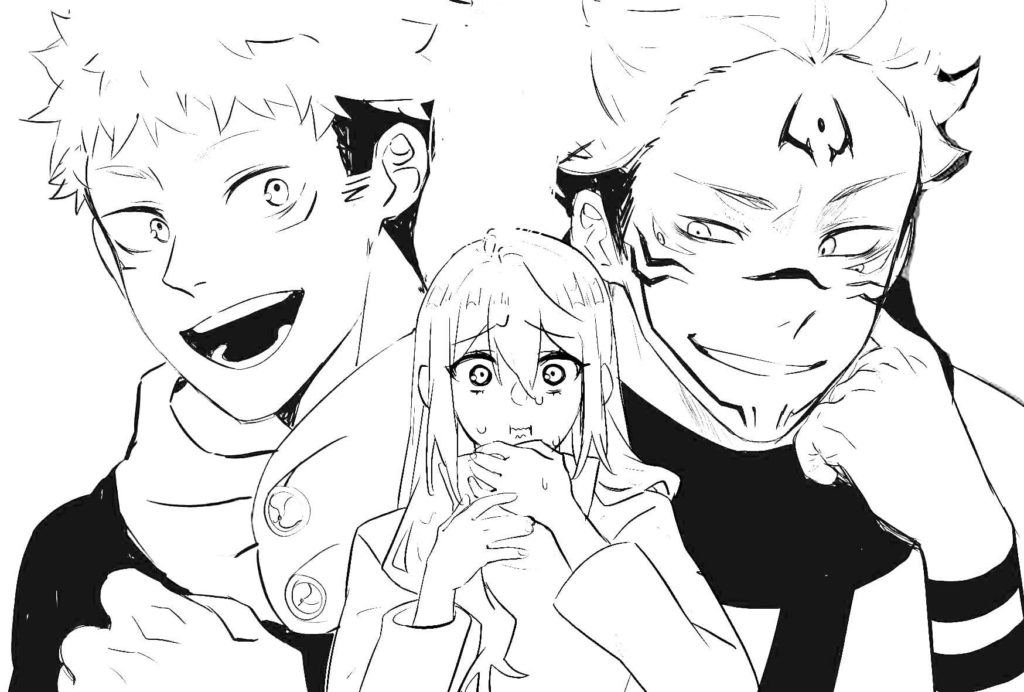 Çocuklar İçin Jujutsu Kaisen Boyama Sayfaları 