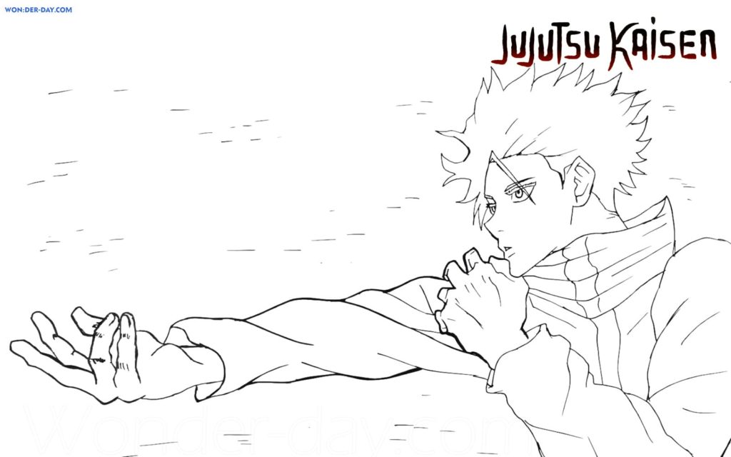 Çocuklar İçin Jujutsu Kaisen Boyama Sayfaları 