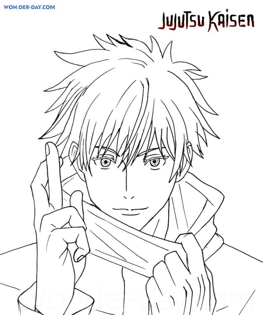 Çocuklar İçin Jujutsu Kaisen Boyama Sayfaları 