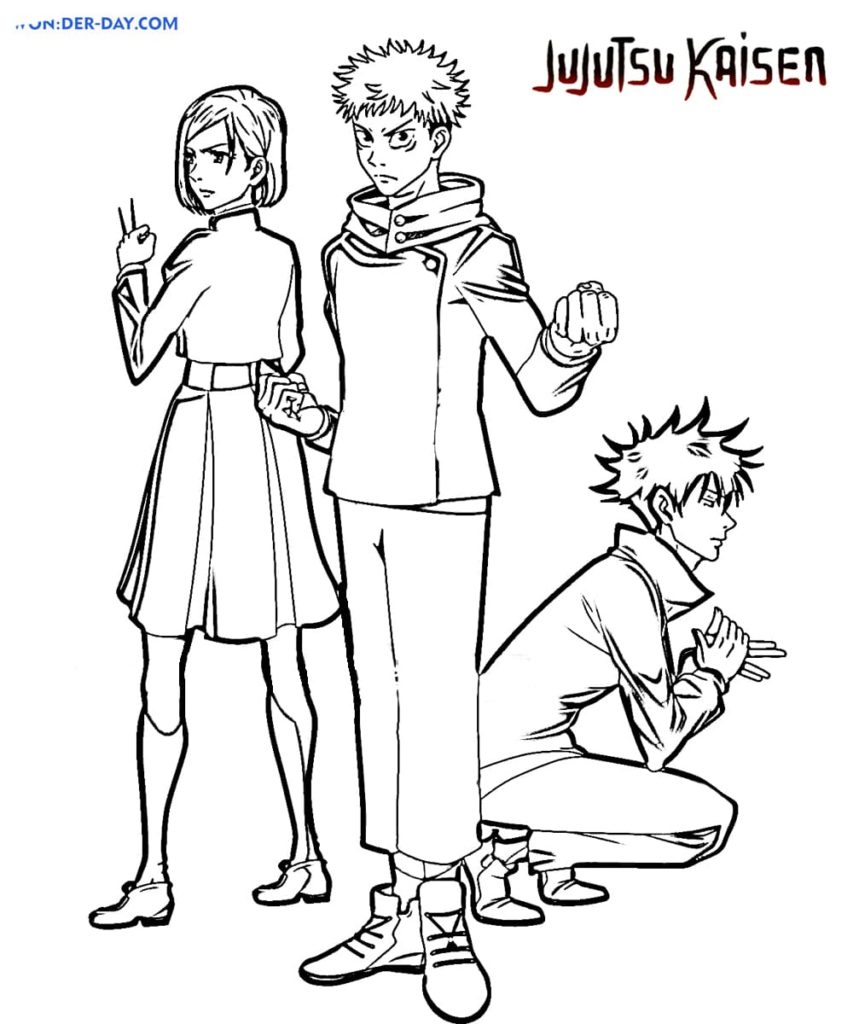 Çocuklar İçin Jujutsu Kaisen Boyama Sayfaları 