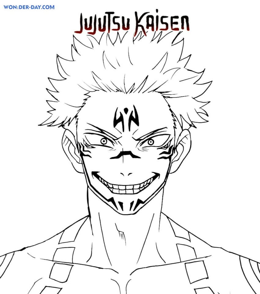 Çocuklar İçin Jujutsu Kaisen Boyama Sayfaları 