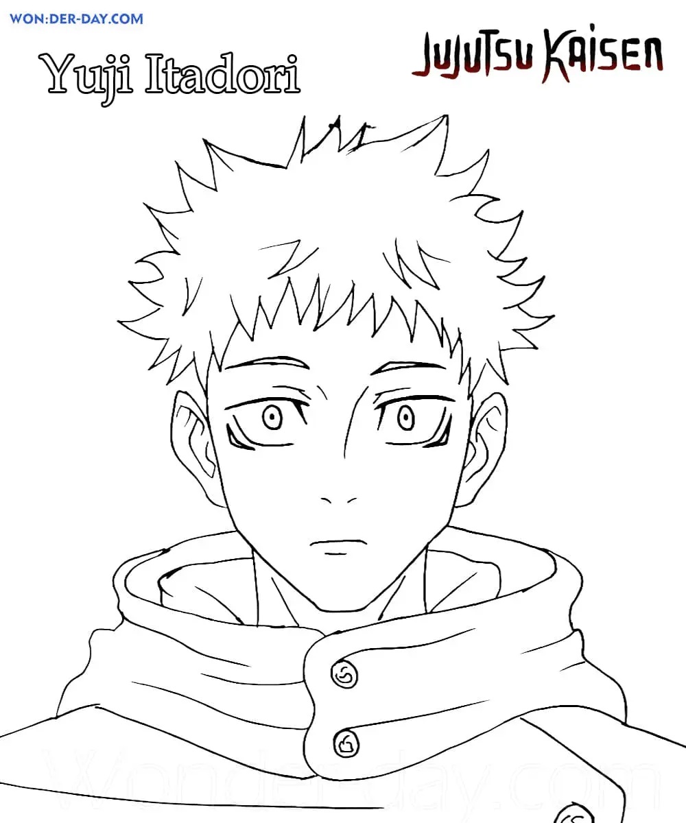 Çocuklar İçin Jujutsu Kaisen Boyama Sayfaları 