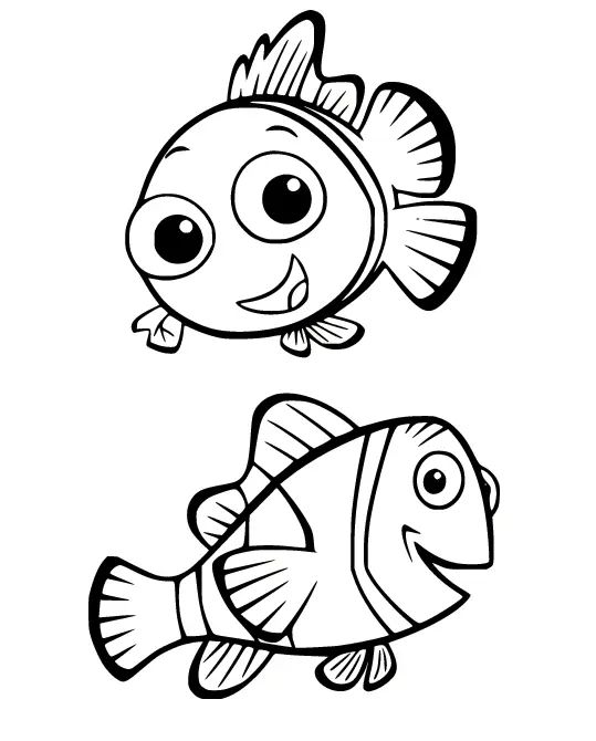 Çocuklar İçin Kayıp Balık Nemo Boyama Sayfaları 