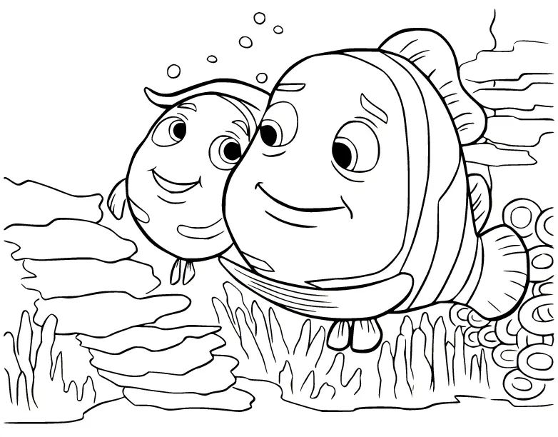 Çocuklar İçin Kayıp Balık Nemo Boyama Sayfaları 