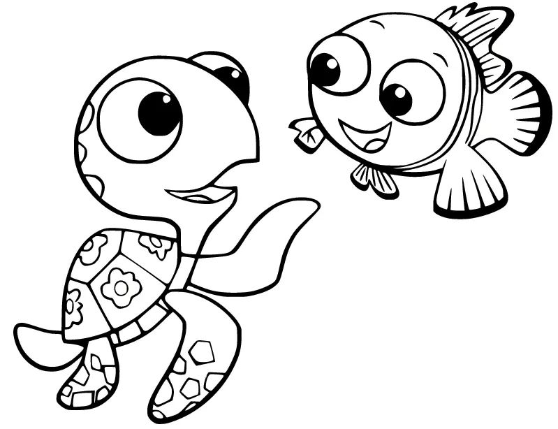 Çocuklar İçin Kayıp Balık Nemo Boyama Sayfaları 