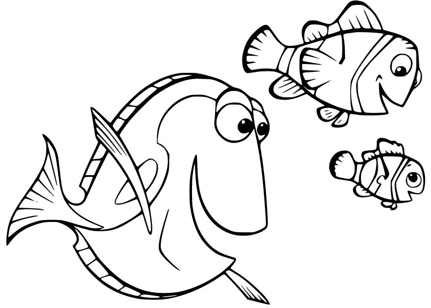 Çocuklar İçin Kayıp Balık Nemo Boyama Sayfaları 