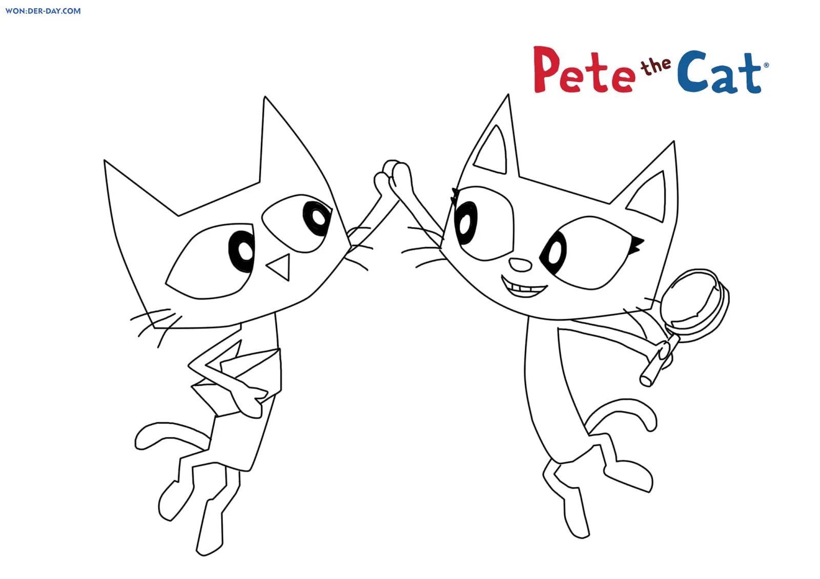 Çocuklar İçin Kedi Pete Boyama Sayfaları 