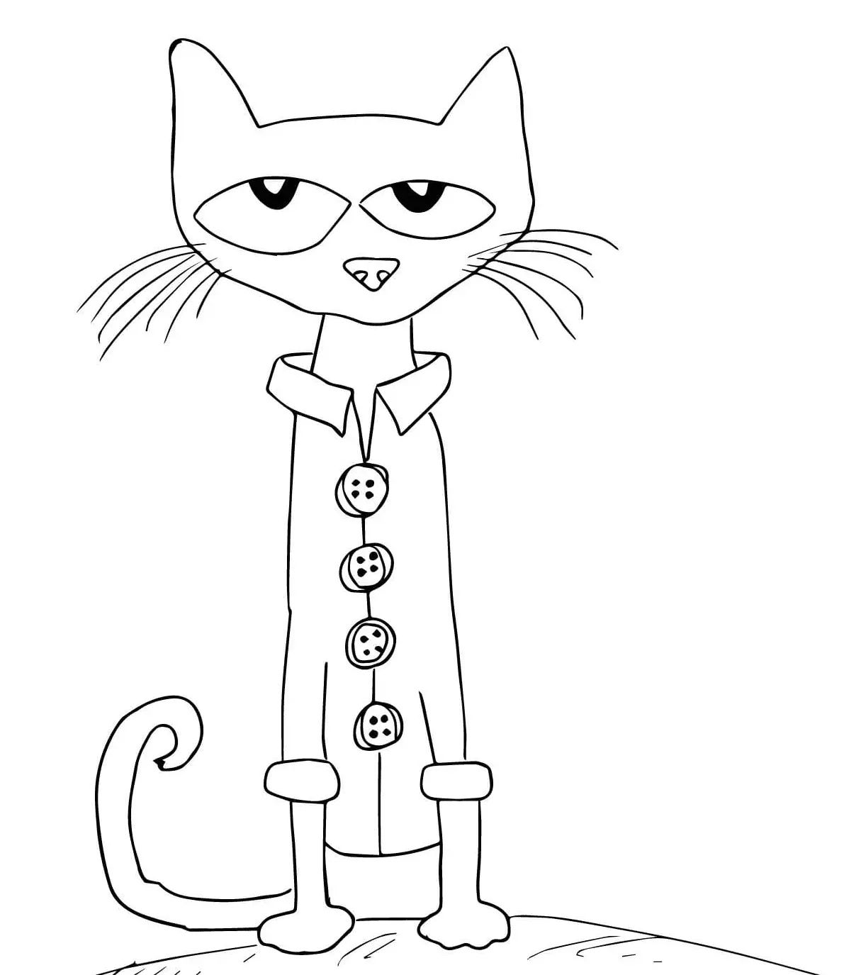 Çocuklar İçin Kedi Pete Boyama Sayfaları 