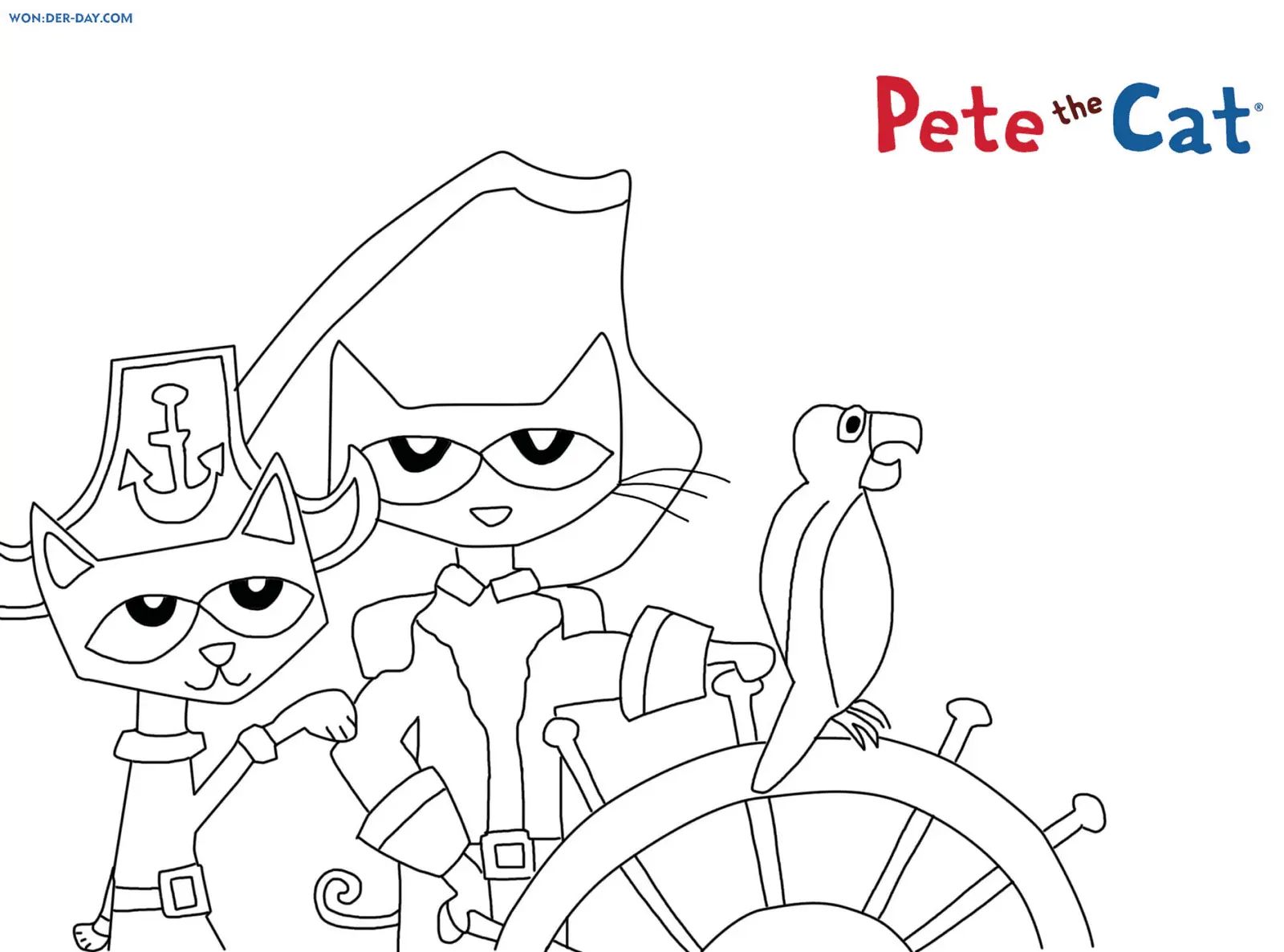 Çocuklar İçin Kedi Pete Boyama Sayfaları 