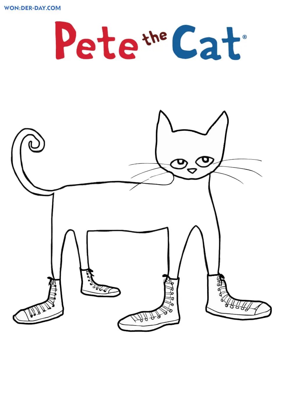 Çocuklar İçin Kedi Pete Boyama Sayfaları 