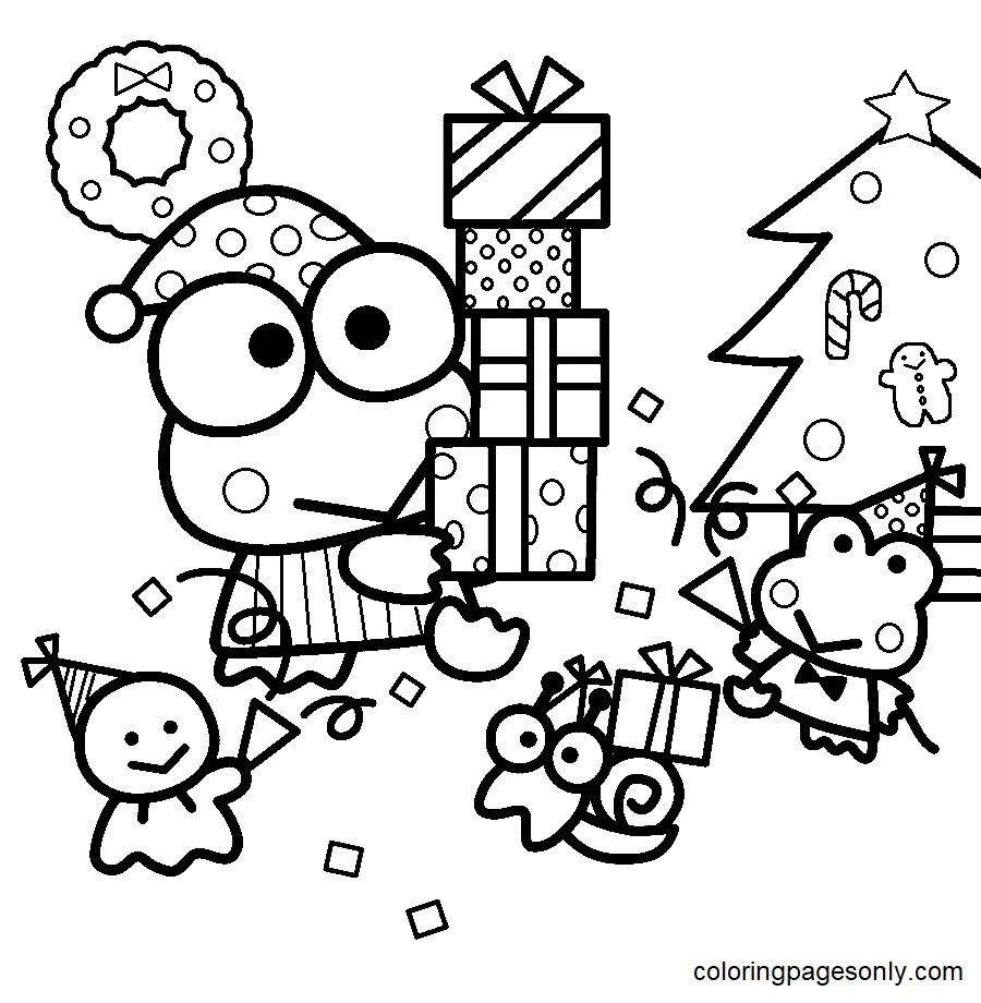 Çocuklar İçin Keroppi Boyama Sayfaları 
