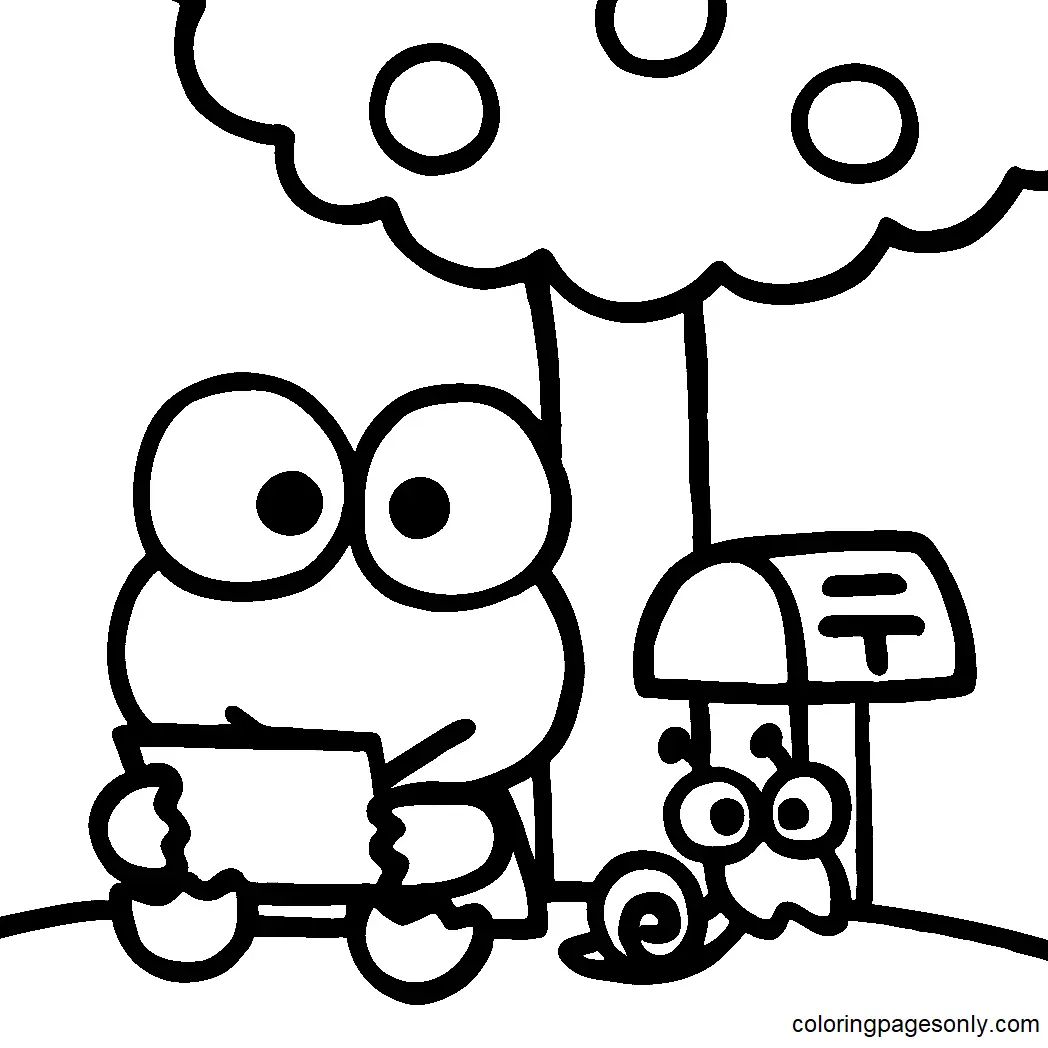 Çocuklar İçin Keroppi Boyama Sayfaları 