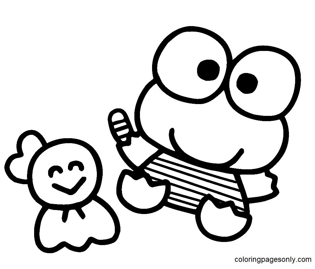 Çocuklar İçin Keroppi Boyama Sayfaları 