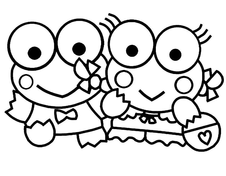 Çocuklar İçin Keroppi Boyama Sayfaları 