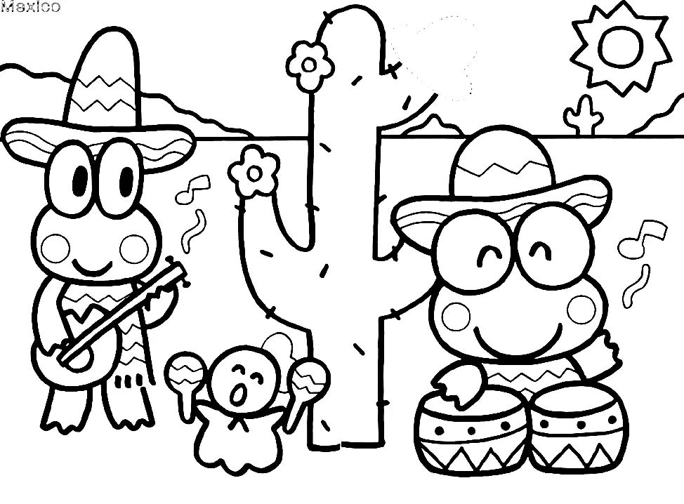 Çocuklar İçin Keroppi Boyama Sayfaları 