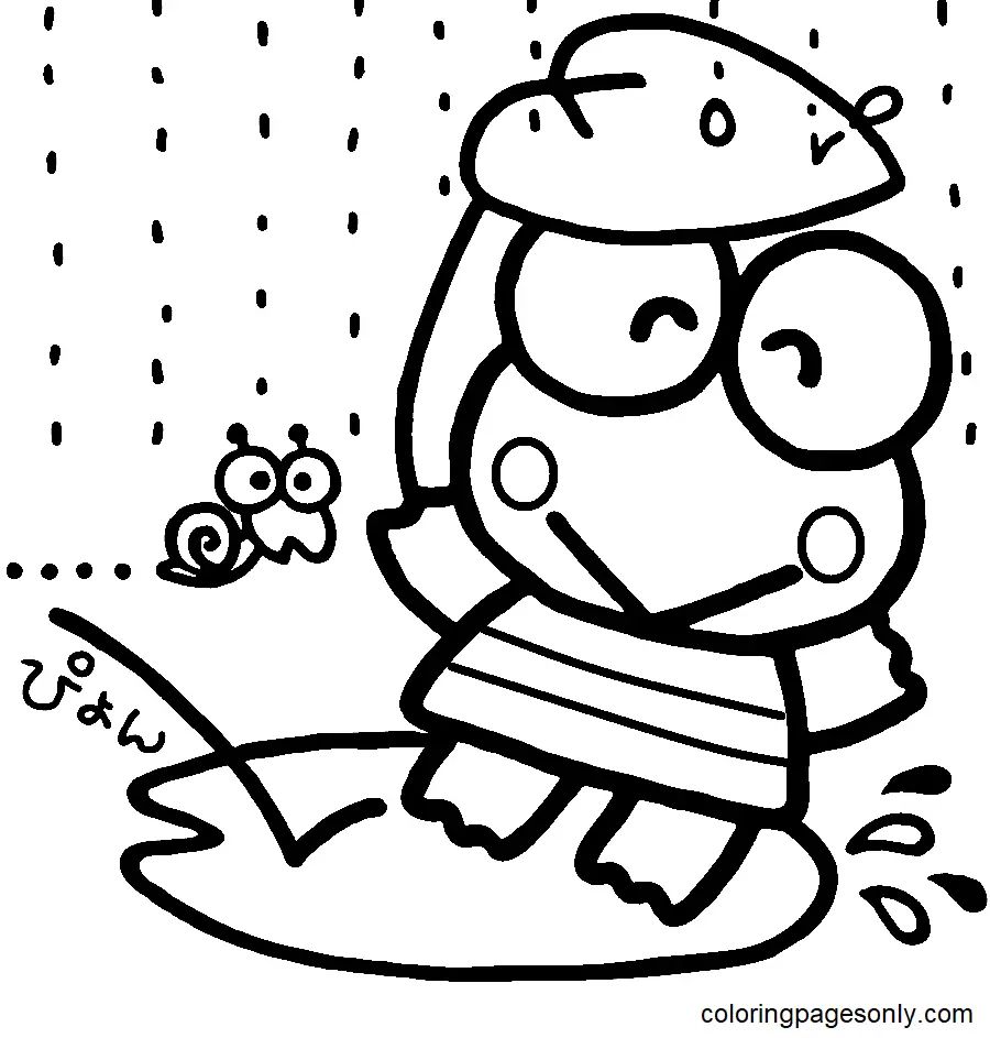 Çocuklar İçin Keroppi Boyama Sayfaları 