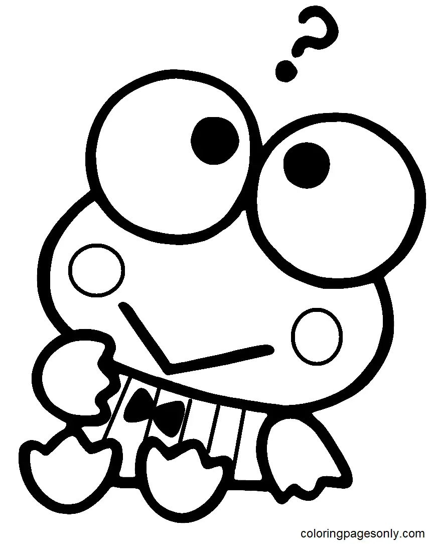 Çocuklar İçin Keroppi Boyama Sayfaları 