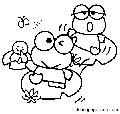 Çocuklar İçin Keroppi Boyama Sayfaları 
