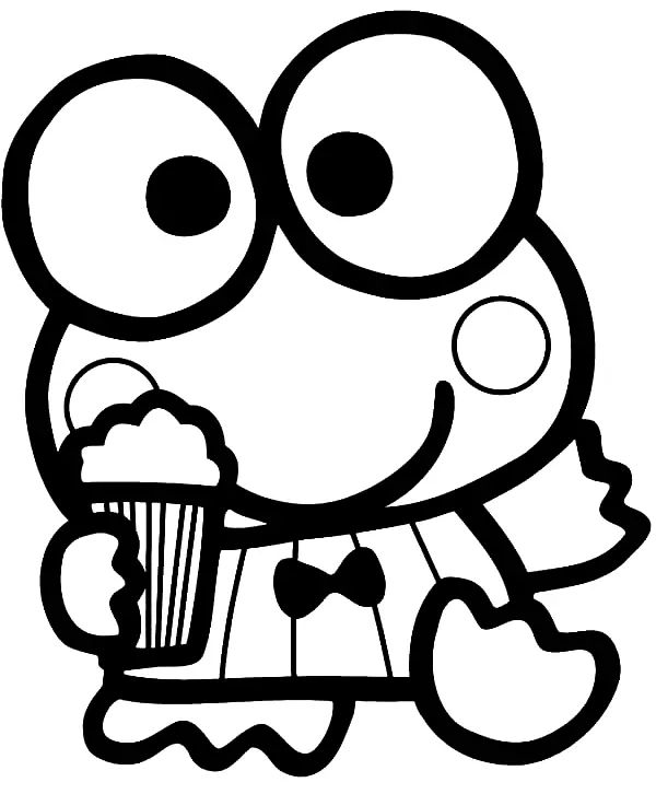 Çocuklar İçin Keroppi Boyama Sayfaları 