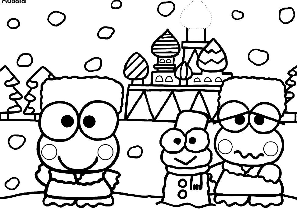 Çocuklar İçin Keroppi Boyama Sayfaları 