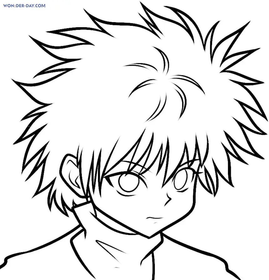 Çocuklar İçin Killua Zoldyck Boyama Sayfaları 