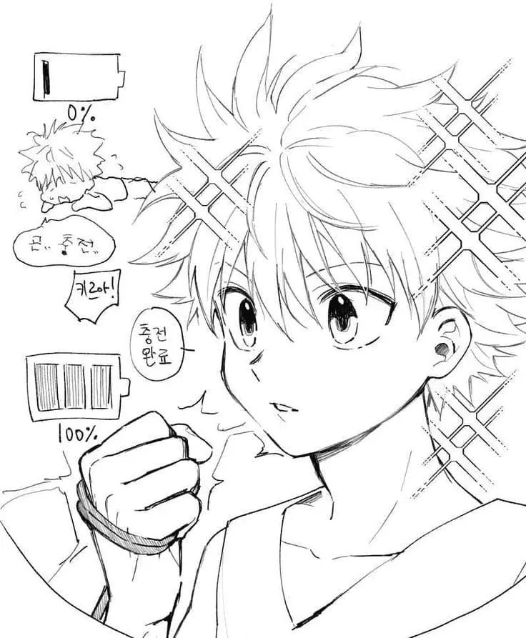 Çocuklar İçin Killua Zoldyck Boyama Sayfaları 