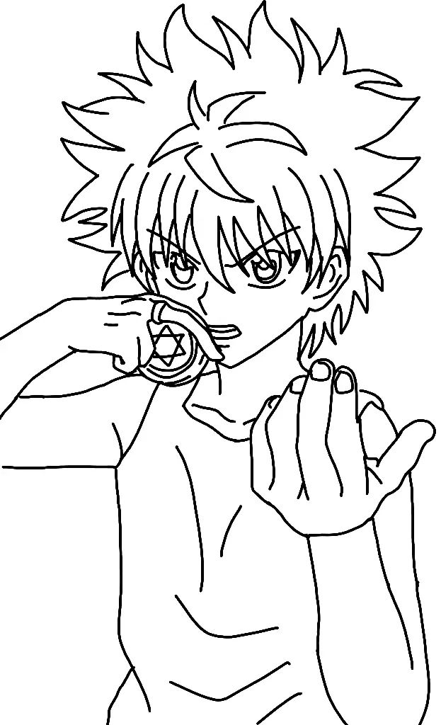Çocuklar İçin Killua Zoldyck Boyama Sayfaları 