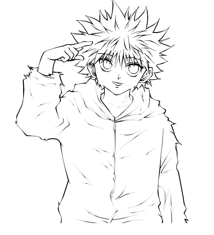 Çocuklar İçin Killua Zoldyck Boyama Sayfaları 