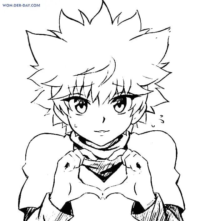 Çocuklar İçin Killua Zoldyck Boyama Sayfaları 