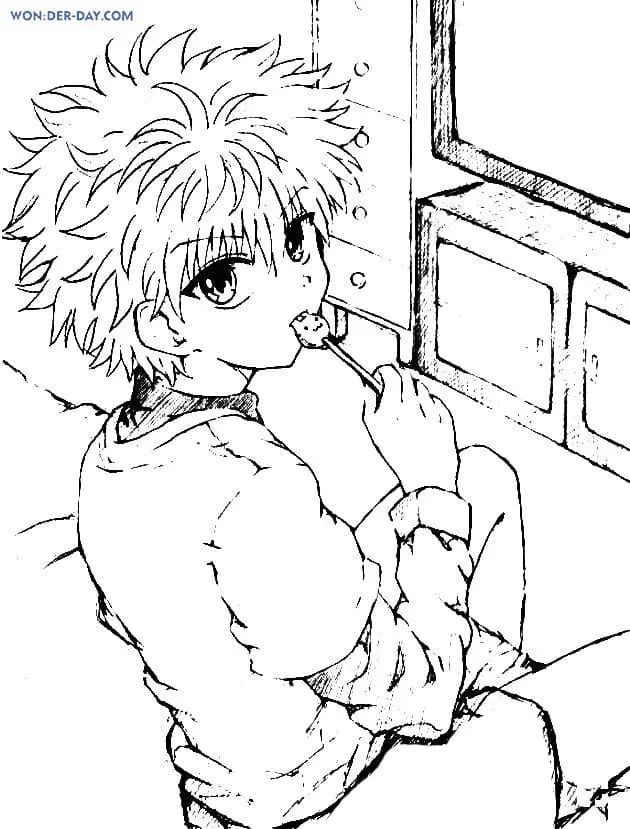 Çocuklar İçin Killua Zoldyck Boyama Sayfaları 