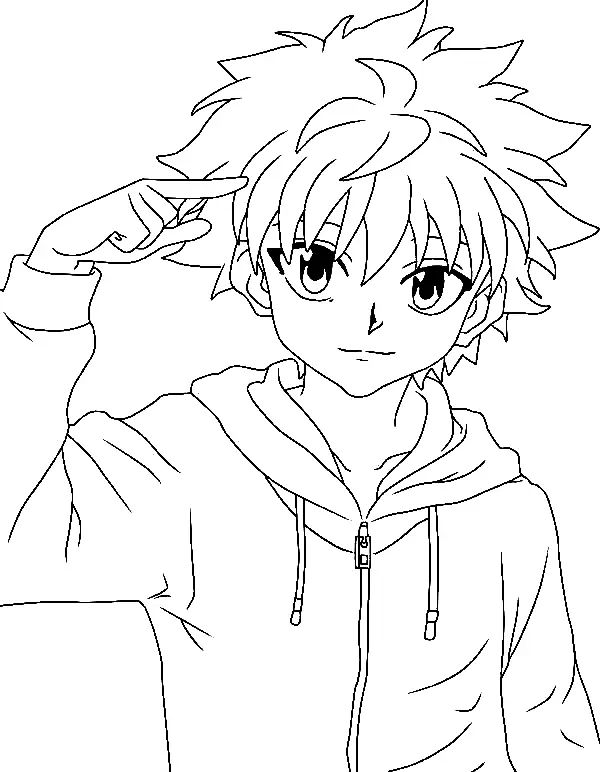 Çocuklar İçin Killua Zoldyck Boyama Sayfaları 