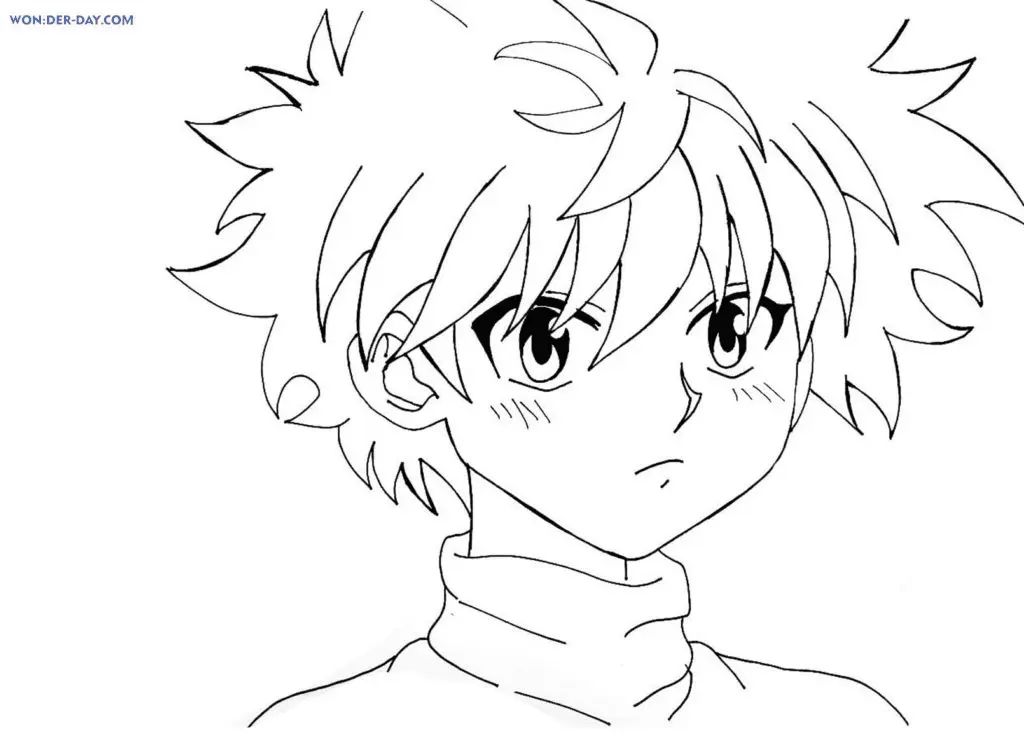 Çocuklar İçin Killua Zoldyck Boyama Sayfaları 