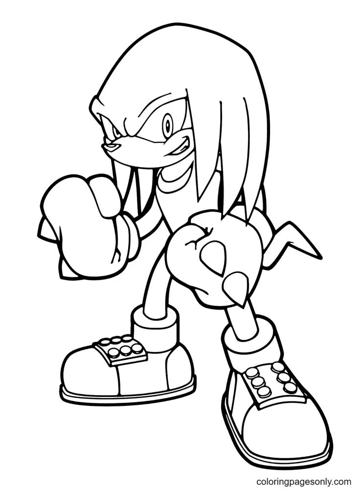 Çocuklar İçin Knuckles Boyama Sayfaları 