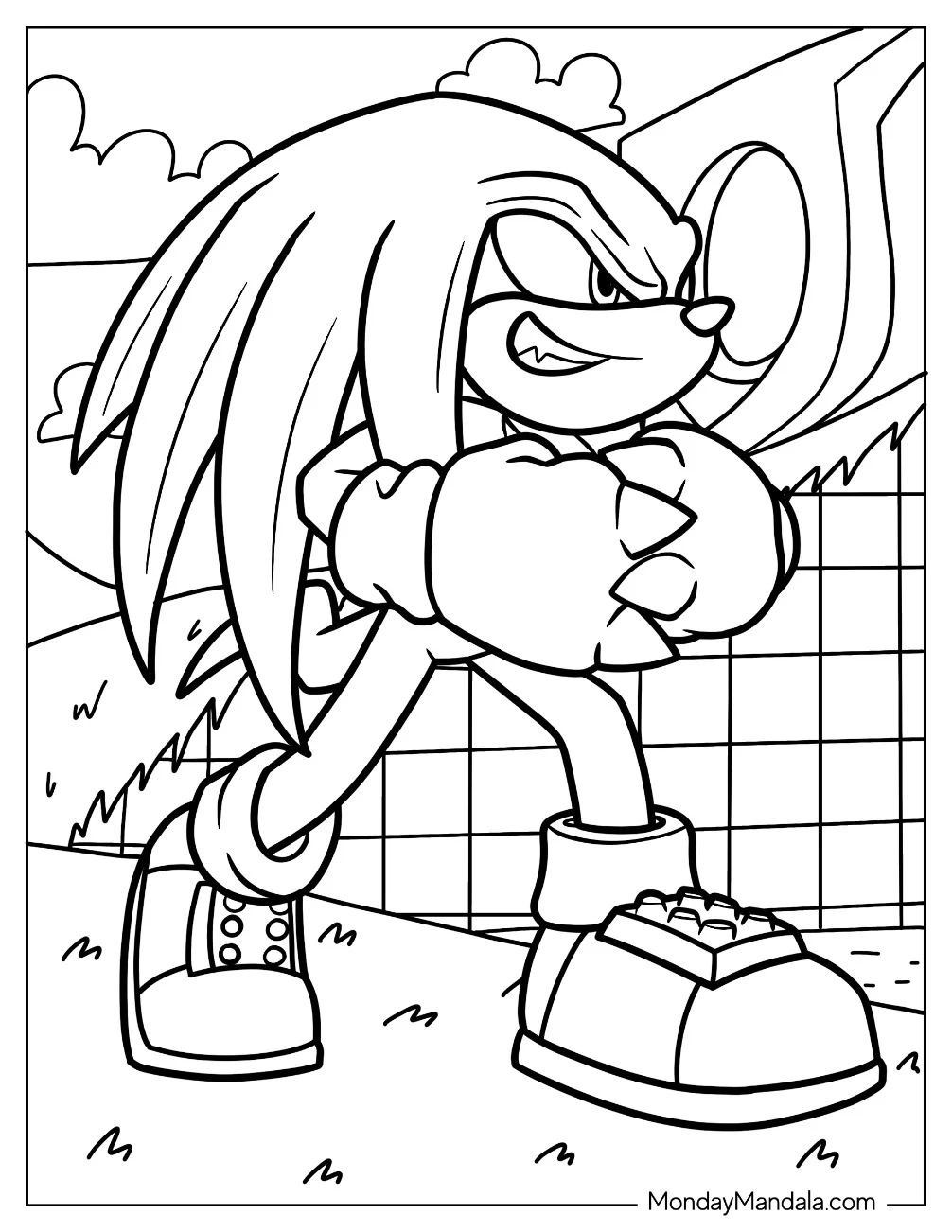 Çocuklar İçin Knuckles Boyama Sayfaları 