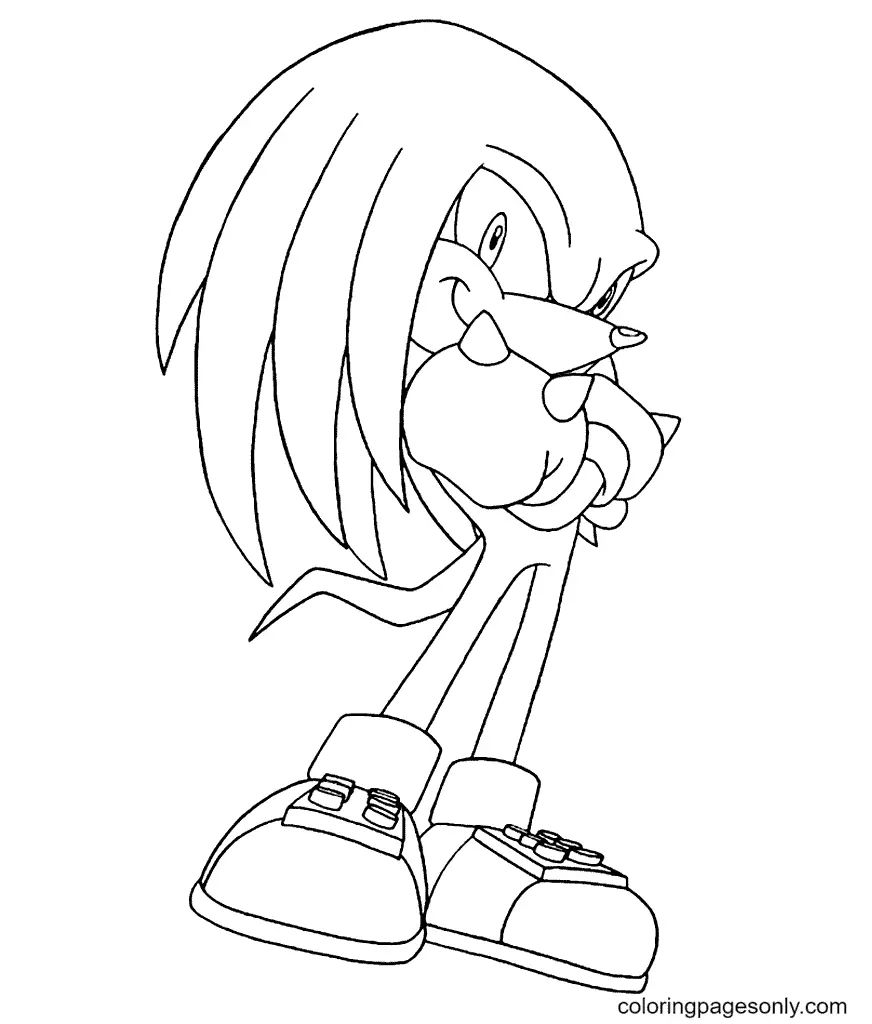 Çocuklar İçin Knuckles Boyama Sayfaları 