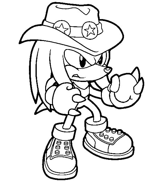 Çocuklar İçin Knuckles Boyama Sayfaları 