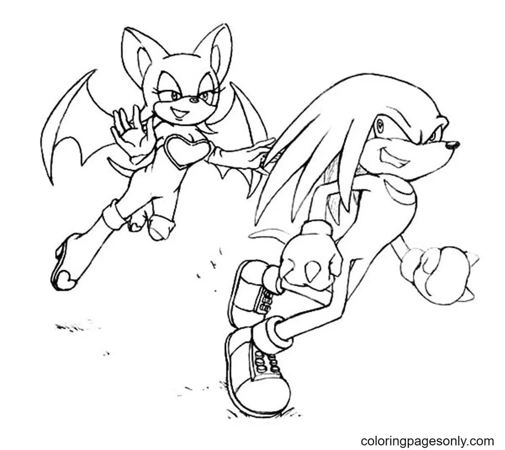 Çocuklar İçin Knuckles Boyama Sayfaları 