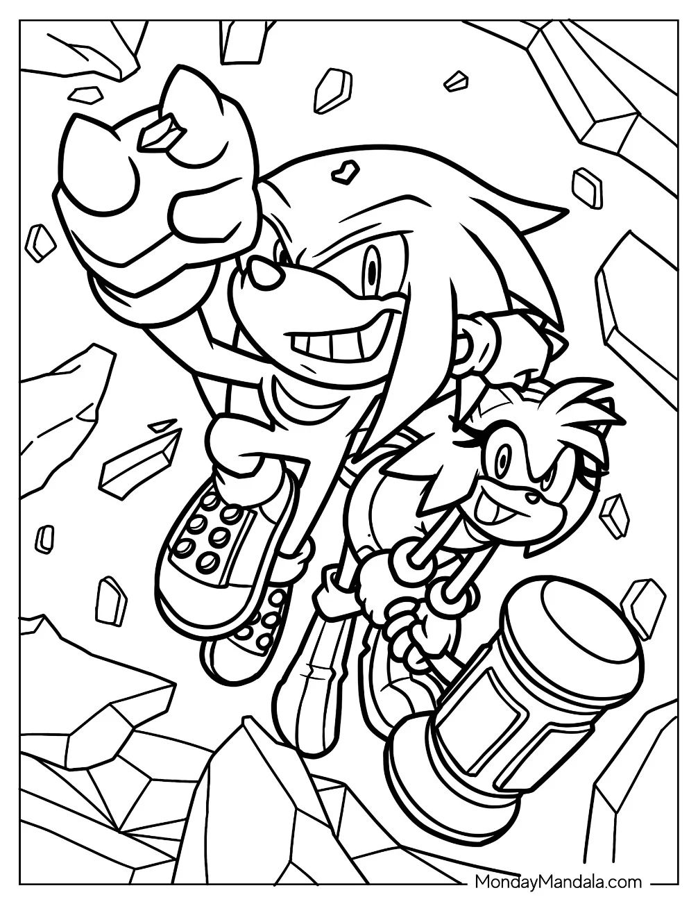 Çocuklar İçin Knuckles Boyama Sayfaları 