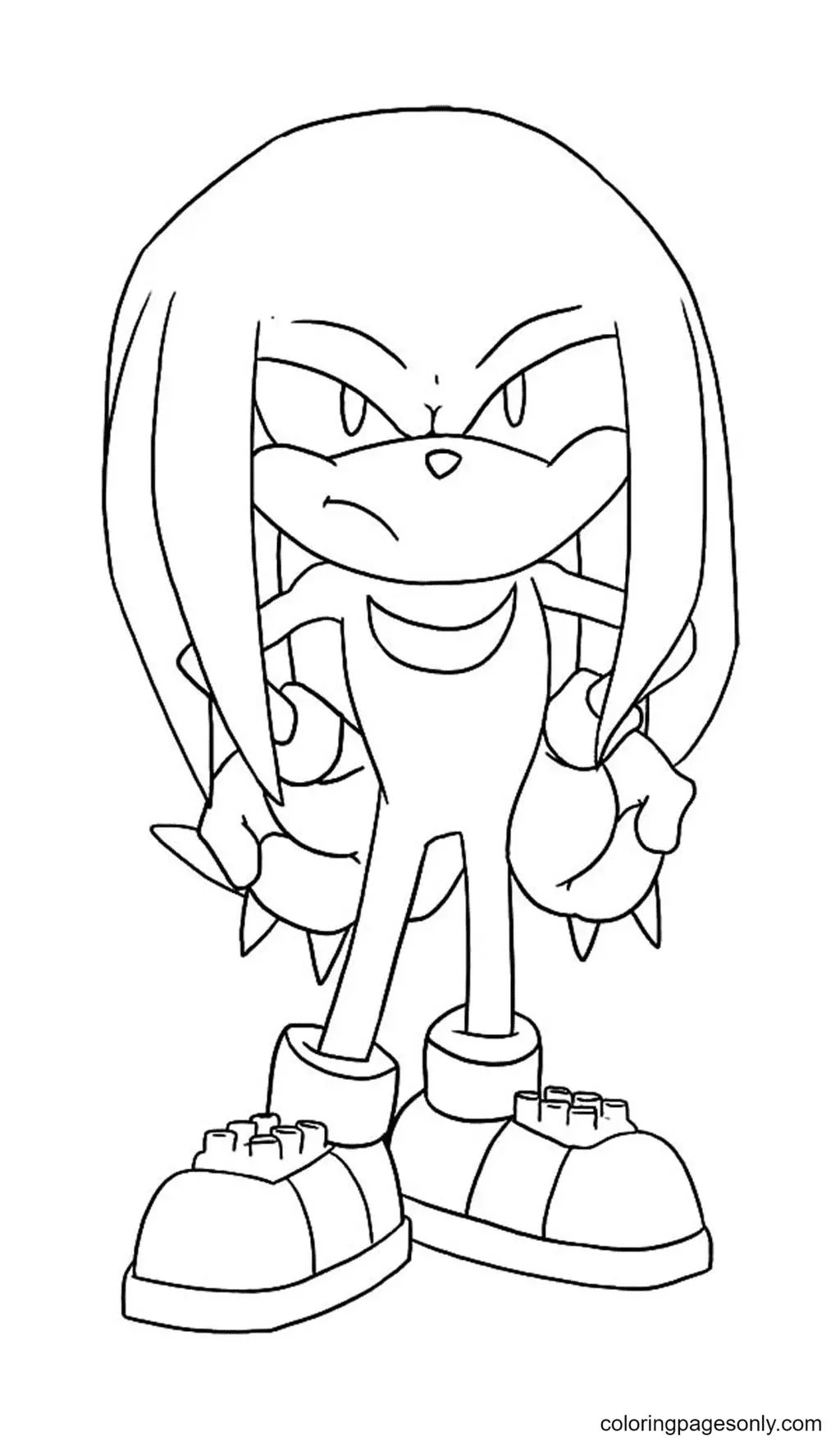 Çocuklar İçin Knuckles Boyama Sayfaları 