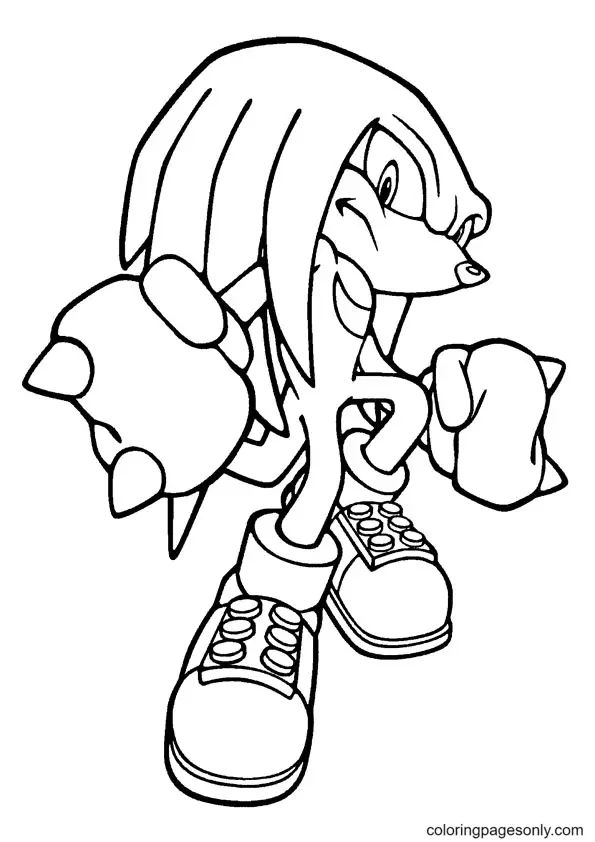 Çocuklar İçin Knuckles Boyama Sayfaları 