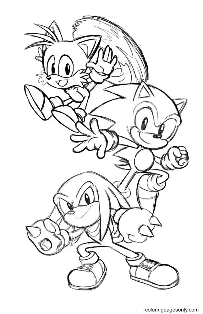 Çocuklar İçin Knuckles Boyama Sayfaları 