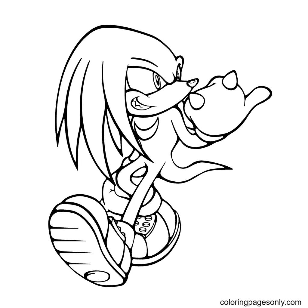 Çocuklar İçin Knuckles Boyama Sayfaları 